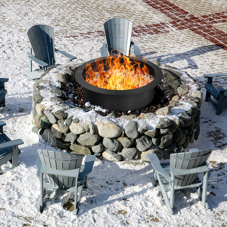 SUGIFT 36 inch Round Steel Fire Pit Ring Line for Outdoor Backyard