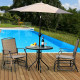 2-Person Wood Metal Outdoor Patio Swing Glider Bench Loveseat