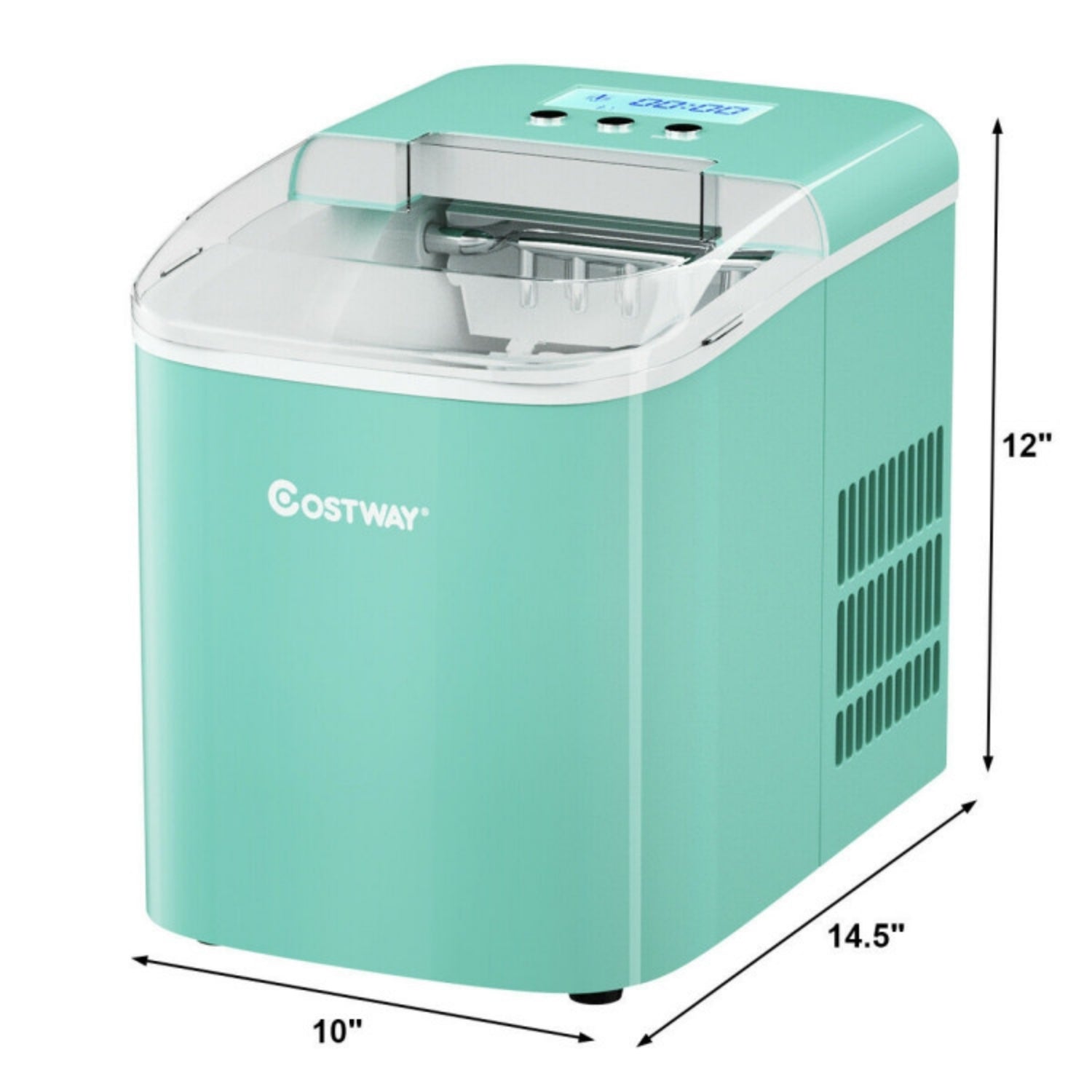 SUGIFT 27 lbs Countertop LCD Display Ice Maker with Ice Scoop,Light Green
