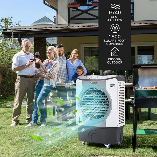 SUGIFT 4-in-1 Portable Industrial Evaporative Cooler with 45L Tank£¬Air Cooling Fan,Gray