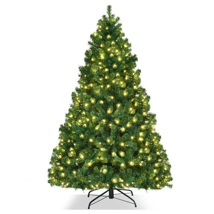 8 Feet Pre lit Artificial Natural Christmas Tree with LED Lights