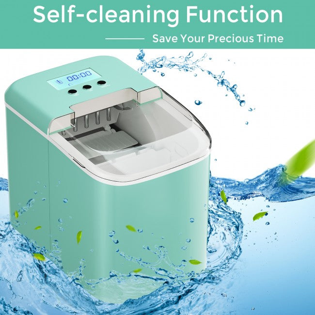 SUGIFT 26lbs Rapid Ice Maker for Countertop LCD Display£¬Ice Scoop,Green