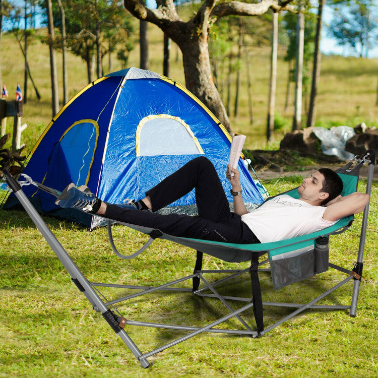 SUGIFT Portable Folding Hammock with Hammock Stand Turquoise