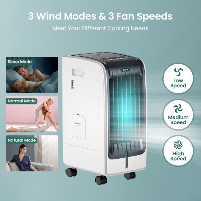 SUGIFT 110V Portable Cooling Evaporative Fan with 3-Speed and 8H Timer Function