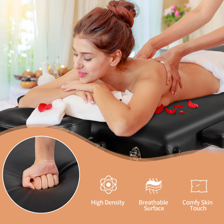 SUGIFT Portable Adjustable Facial Spa Bed with Carry Case Black