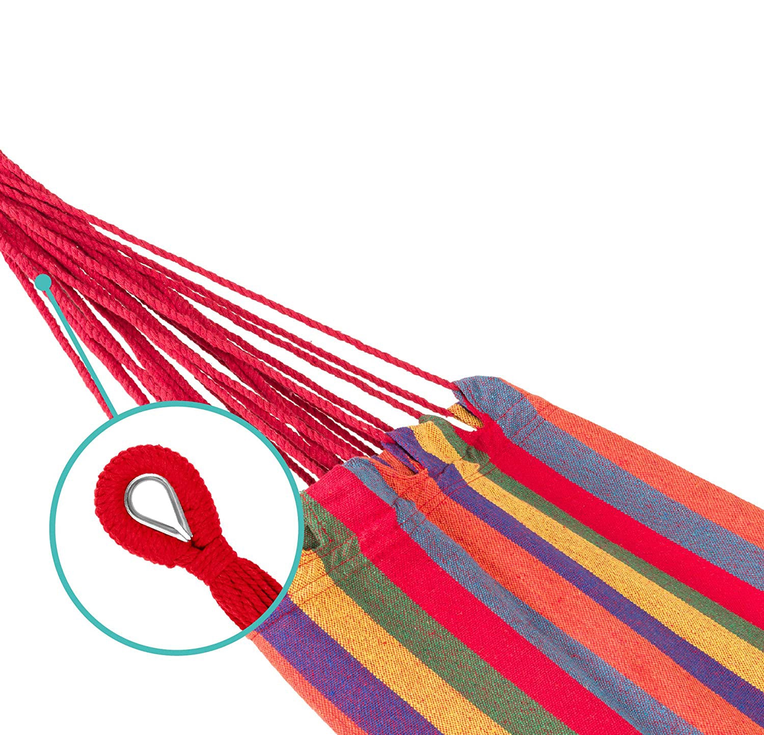 SUGIFT 2-Person Portable Brazilian-Style Cotton Double Hammock with Stand Set with Storage Bag