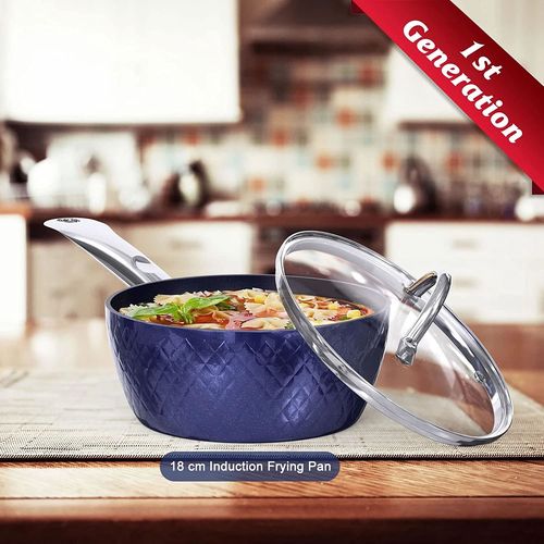 SUGIFT Kitchen Cookware Sets Induction Nonstick Ceramic Bule, 1.2 Quart Pot Saucepan with Lid + 8 inch Small Frying Pan + 9.5 Hard Anodized Frying Skillet Pan