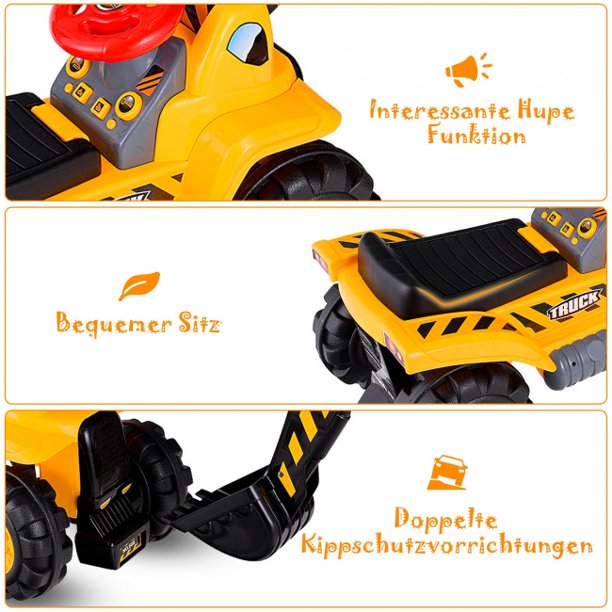 SUGIFT Kids Ride On Construction Excavator with Safety Helmet
