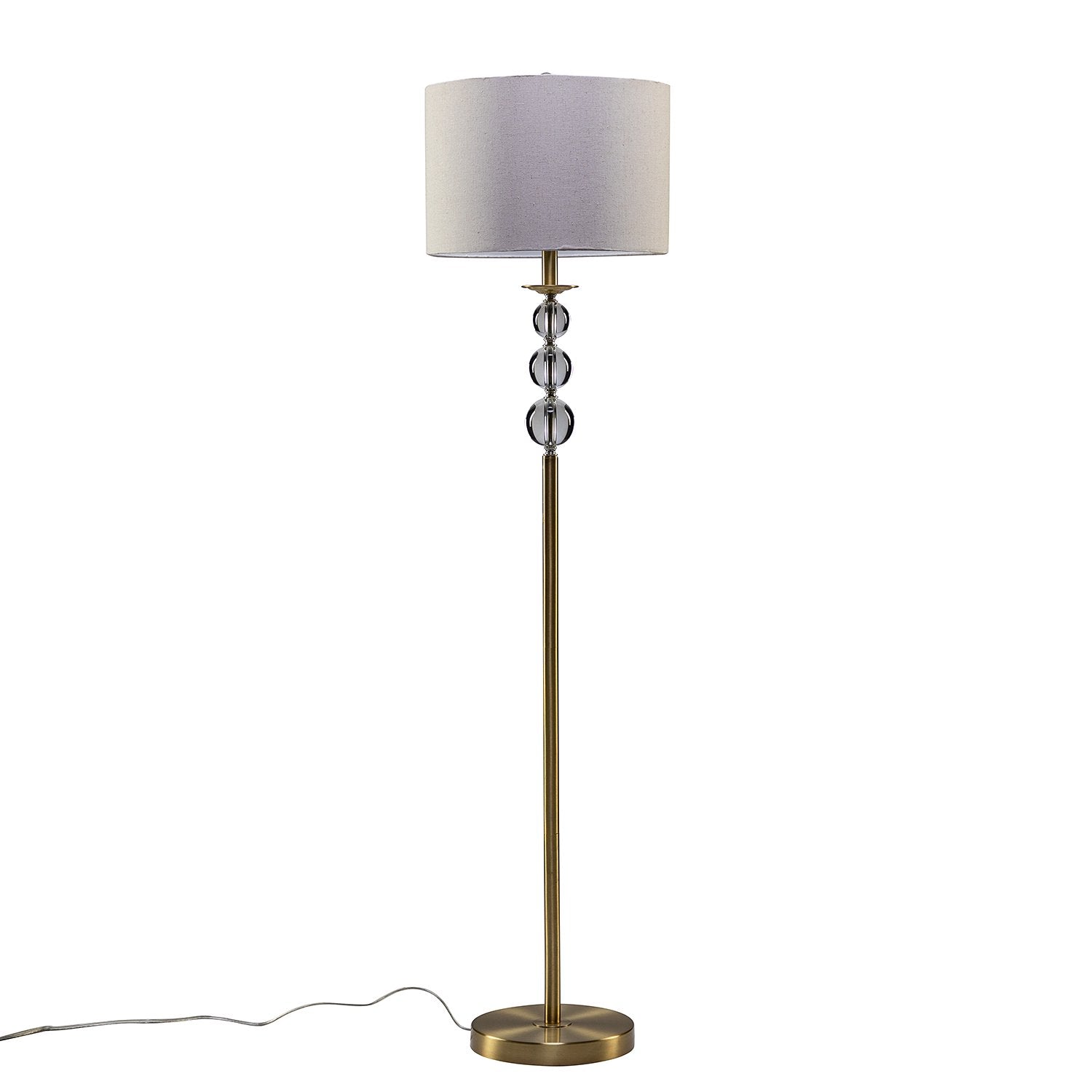 SUGIFT 60inch Modern LED Floor Lamp with Linen Blend Lamp Shade and Metal Base On-Site