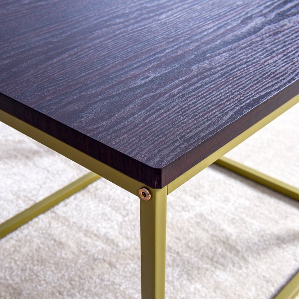 SUGIFT Coffee Table with MDF Top, Nesting Table End Desk with Metal Legs Dark Gray 17.71 x 20.87 x 15.35 inch