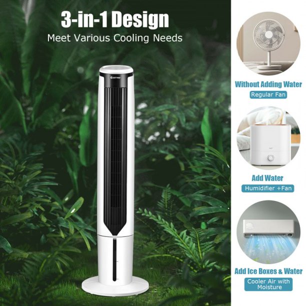 SUGIFT 41 Inches Evaporative Air Cooler Tower Cooler Fan with Remote 3 Modes and 3 Speeds
