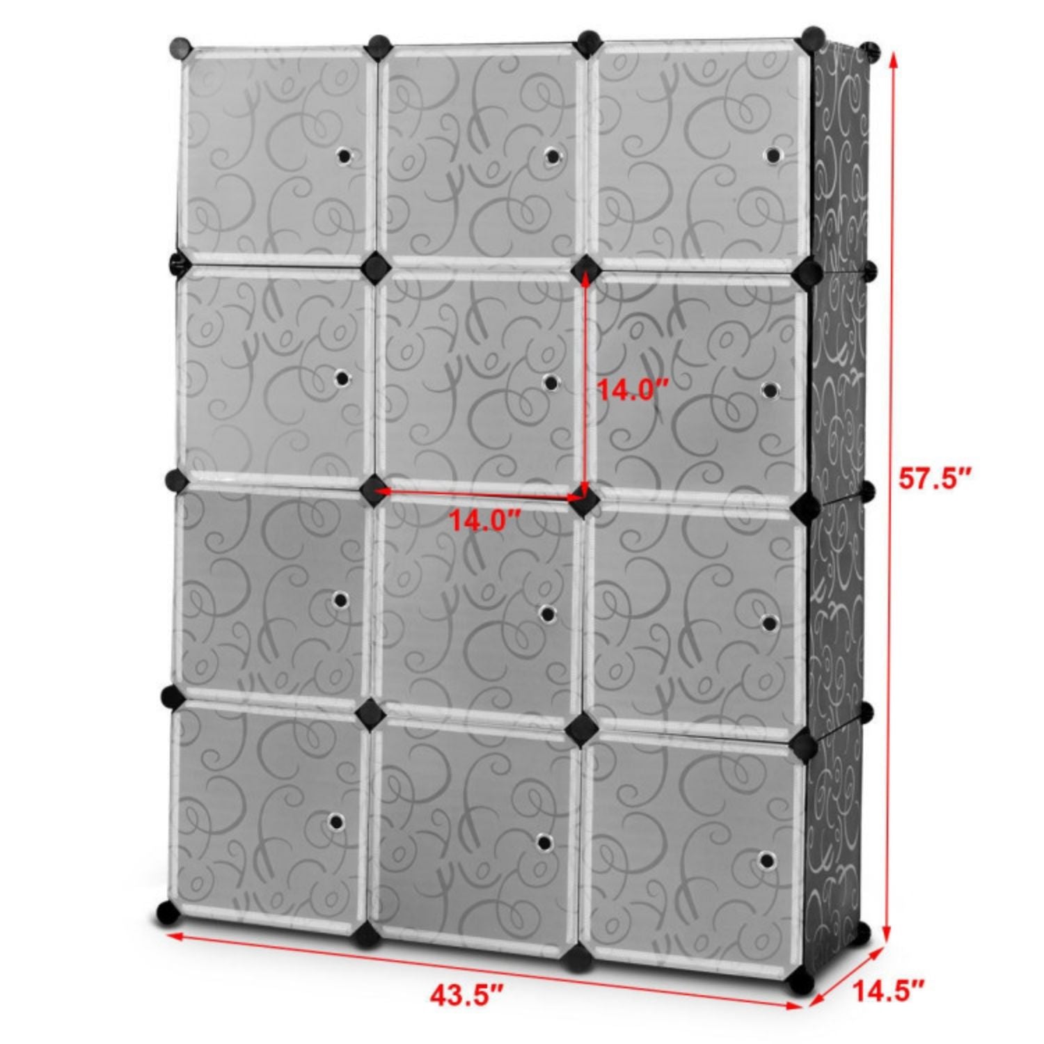 SUGIFT DIY 12 Cube Portable Closet Storage Organizer