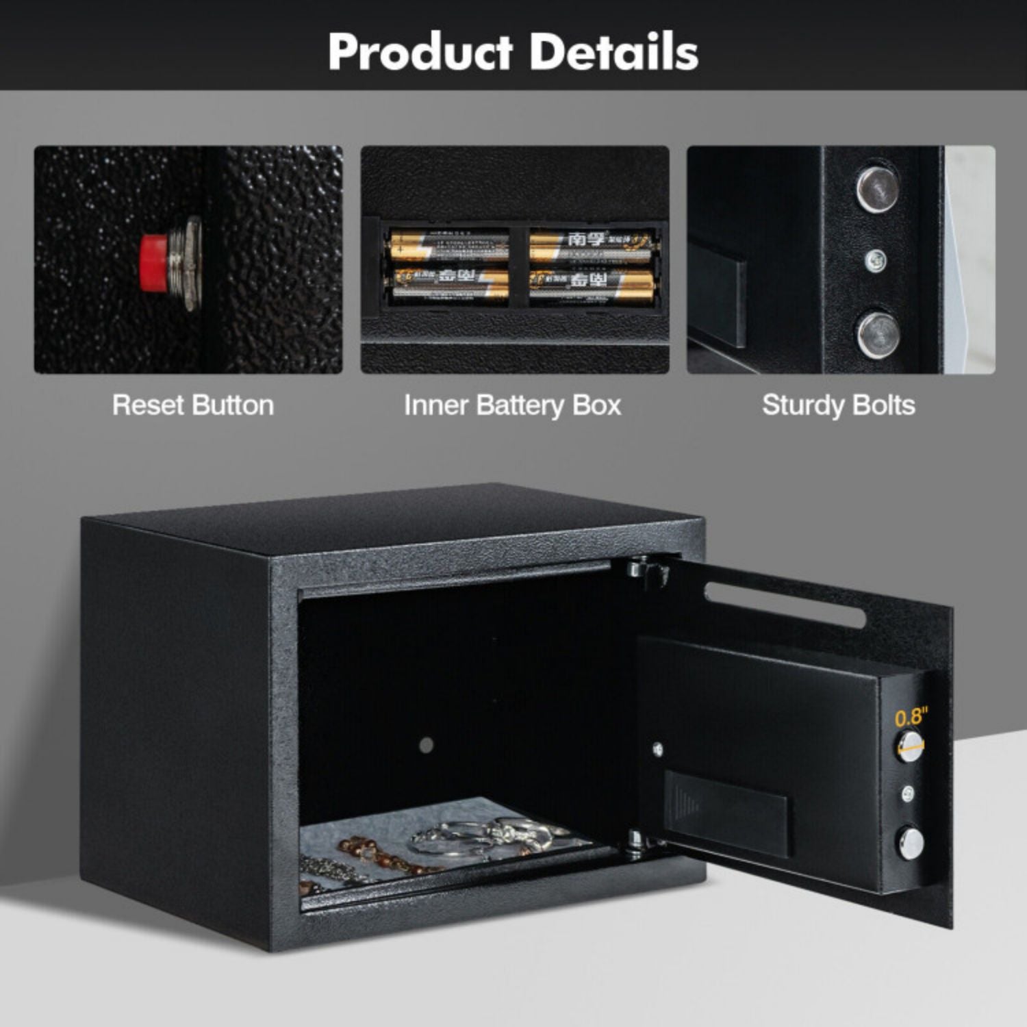 SUGIFT 14 Inch Digital Depository Drop Cash Safe Box