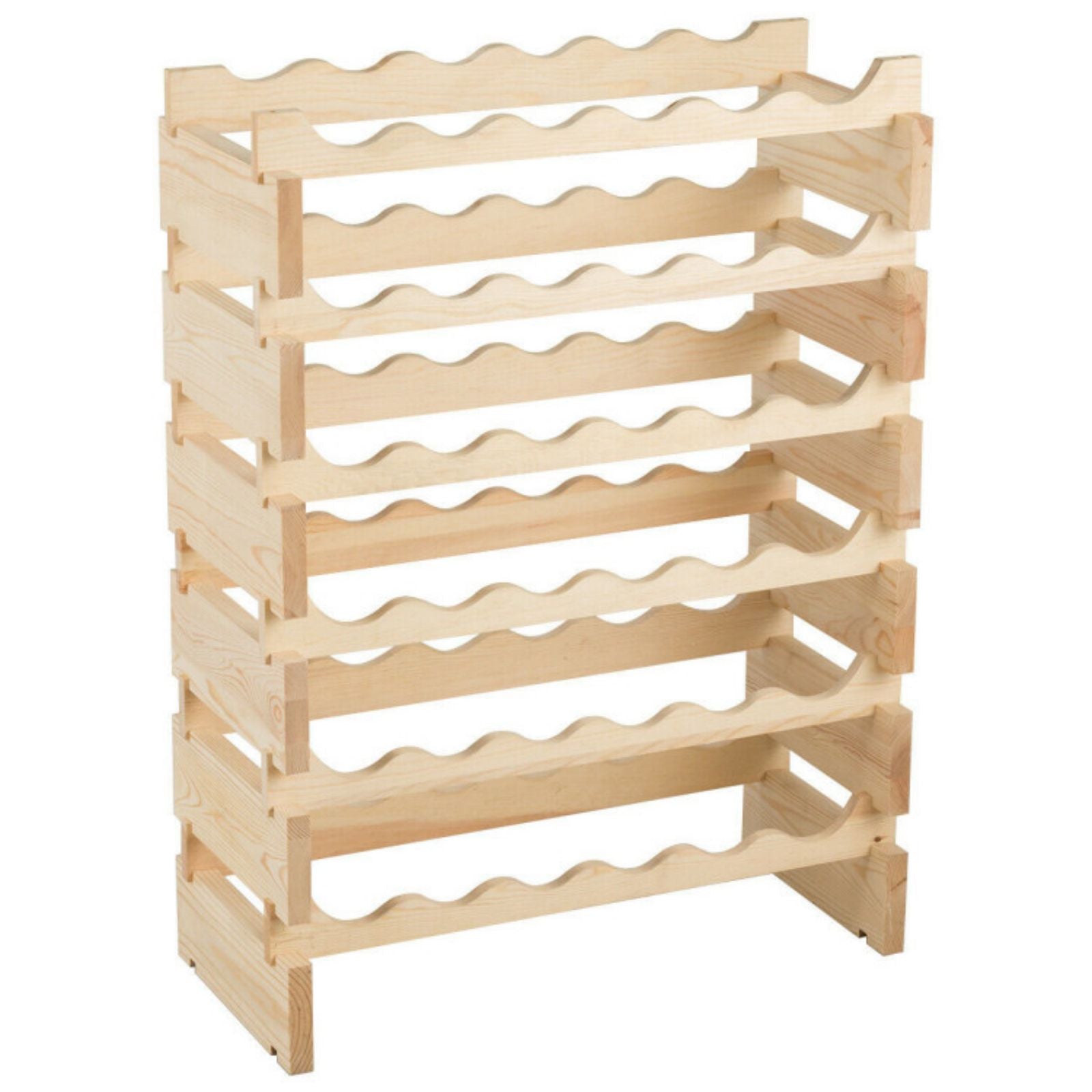SUGIFT 36 Bottles Stackable Wooden Wobble-Free Modular Wine Rack