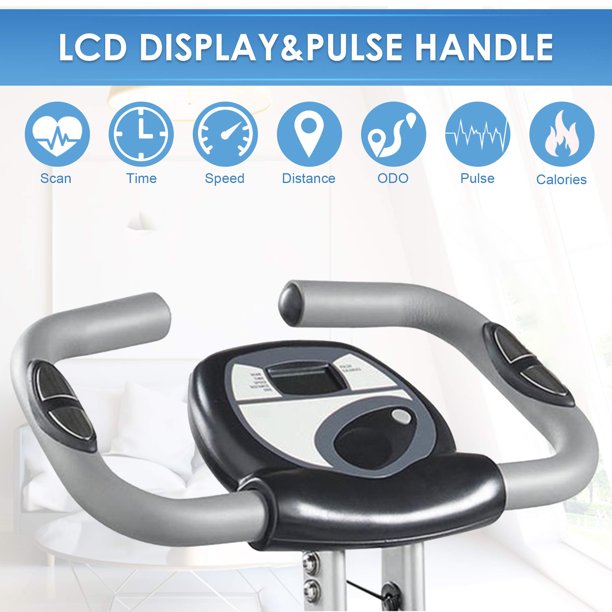 Folding Magnetic Upright Exercise Bike with Pulse