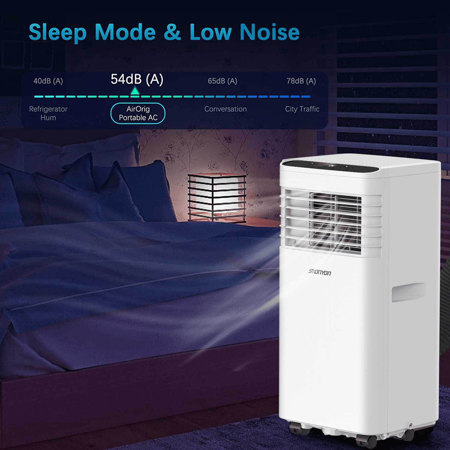 SUGIFT 8,000 BTU Portable Air Conditioner with Comfort Sense Remote and Window Kit, White, 1AR328K
