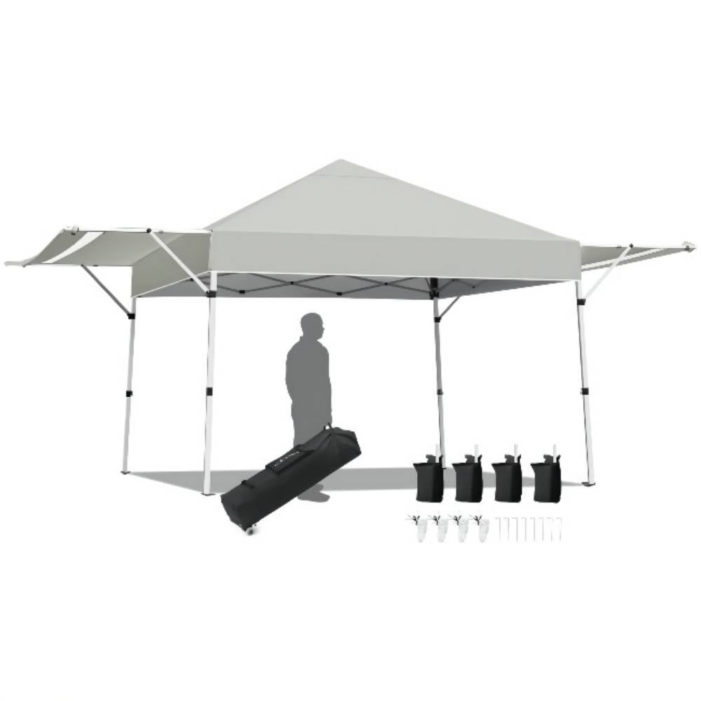 17 ft. x 10 ft. Foldable Pop Up Gazebo Canopy with Adjustable Instant Sun Shelter
