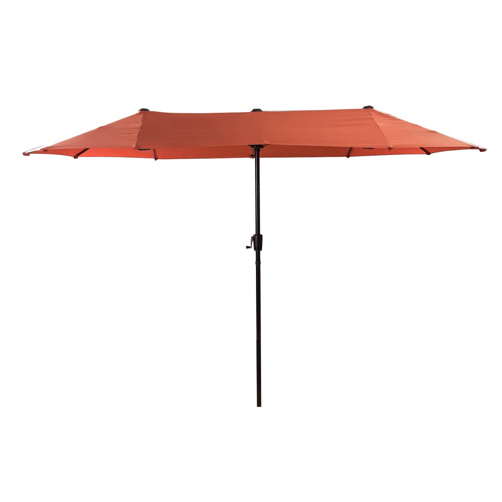 SUGIFT 13' x 6.5' Rectangular Outdoor Patio Market Umbrella with Crank-Orange