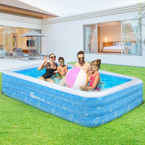 SUGIFT Inflatable Swimming Pool 120 inch Full-Size 3-Height Adjustable