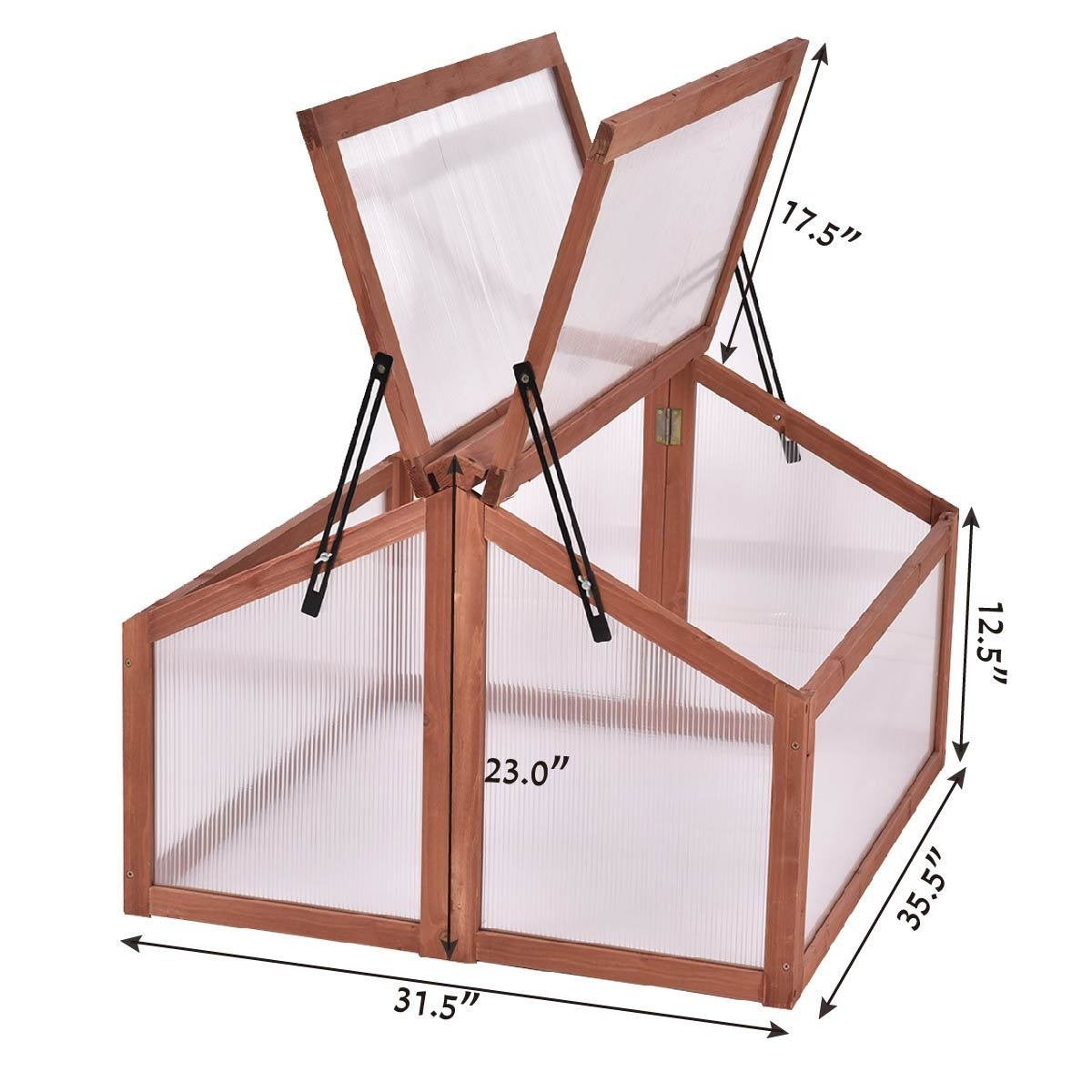 31.5 in. x 35.5 in. x 23 in. Portable Double Box Wooden Greenhouse