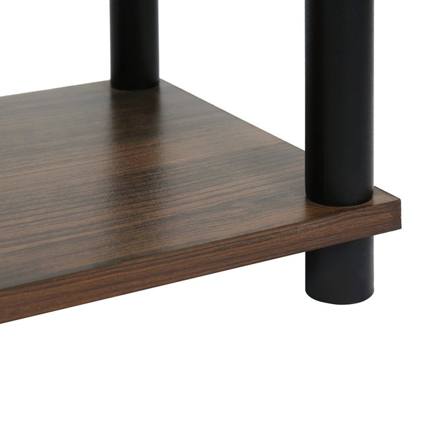 SUGIFT 2-Tier Shelves End Tables Bookshelf Brown