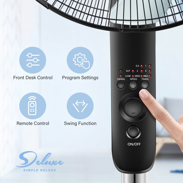 SUGIFT Pedestal Fans 16¡å Adjustable 3 Speed Stand Fan Oscillating Fans with Remote Control Floor Fans