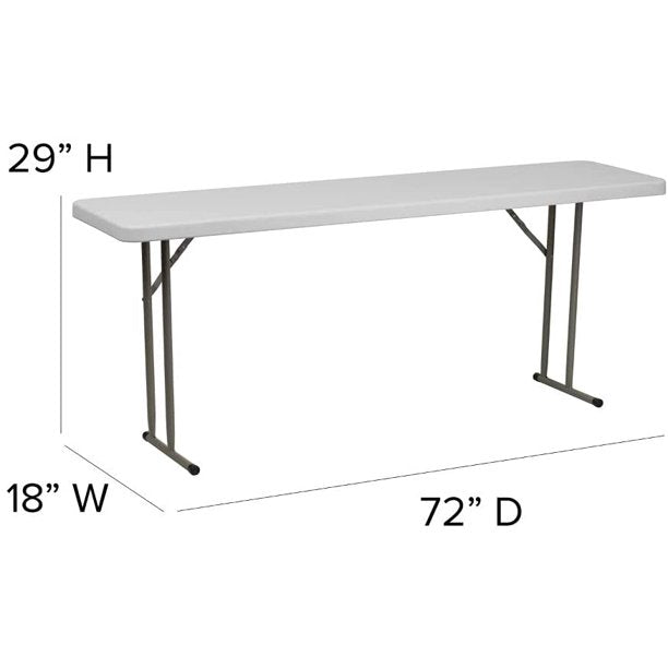 Flash Furniture 6-Foot Granite White Plastic Folding Training Table