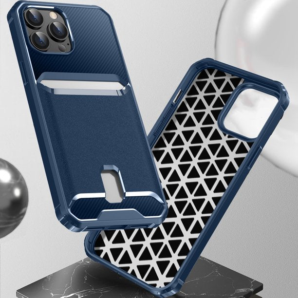 SUGIFT Case for iPhone 13/13 Pro, Shockproof Protective Phone Case,Card insertable on the back(6.1in)