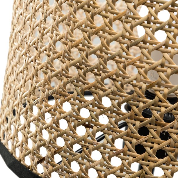SUGIFT Rattan 21.3inch Table Lamp with In-line Switch Control and Metal Legs