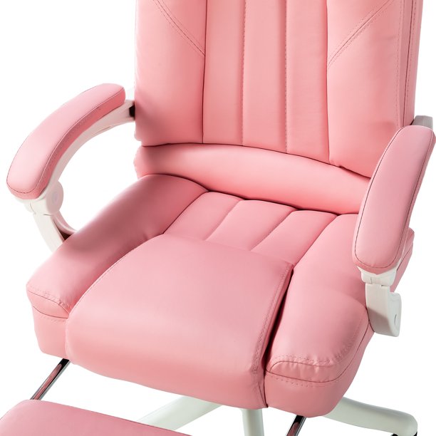 SUGIFT Gaming Chair with Adjustable Height And Tilt Angle Pink