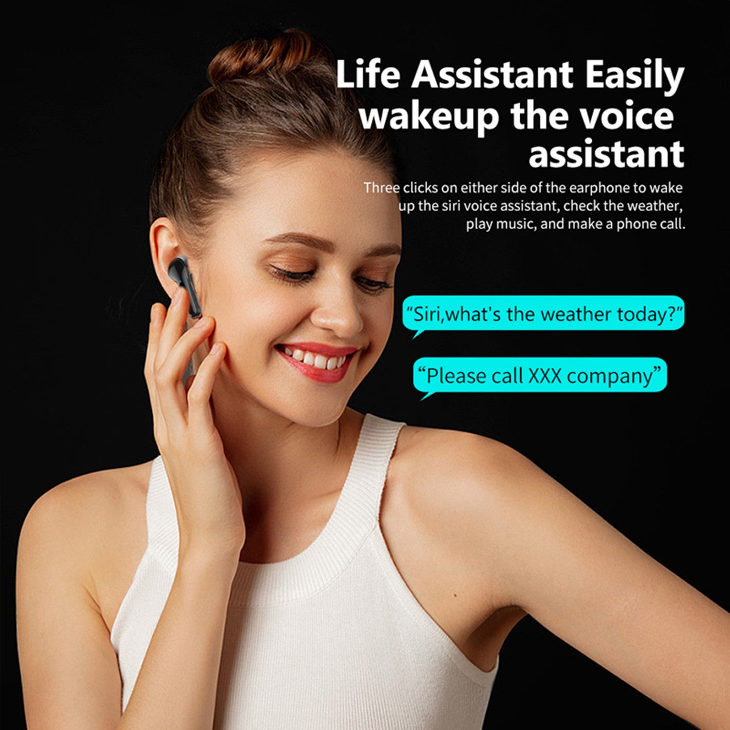 SUGIFT Bluetooth Headphones, Wireless Earbuds 5.0 Auto Pairing HiFi Stereo Sound True Wireless Earbuds in Ear Bluetooth Earphones Binaural Call Headset with Built in Mic and Charging Case for Sports