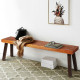 59 in. Patio Acacia Wood Dining Bench Seat with Steel Legs