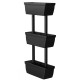 3-Tier Freestanding Vertical Black Resin Plant Stand for Gardening and Planting Use