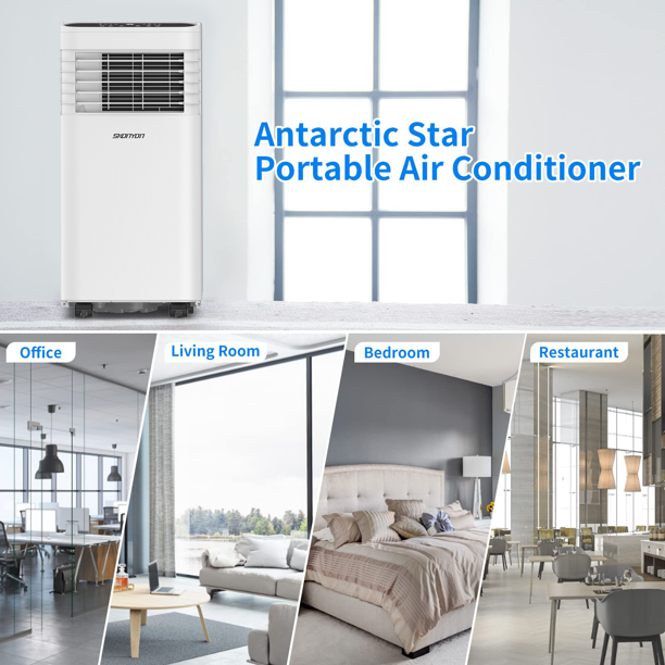 SUGIFT 8,000 BTU Portable Air Conditioner with Comfort Sense Remote and Window Kit, White, 1AR328K