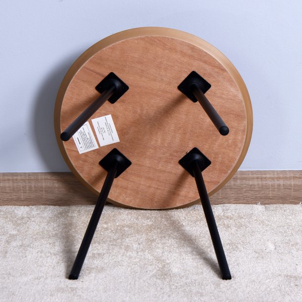 SUGIFT Wooden Side Table End Desk Coffee Table With Metal Legs 15.75¦µ x 15.75 inch