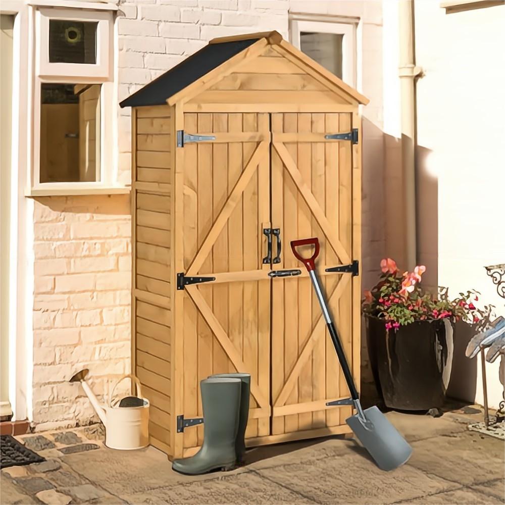 35.4 in. L x 22.4 in. W x 69.3 in. H Outdoor Wood Lean-To Storage Shed With Waterproof Asphalt Roof (5.5 sq. ft.)