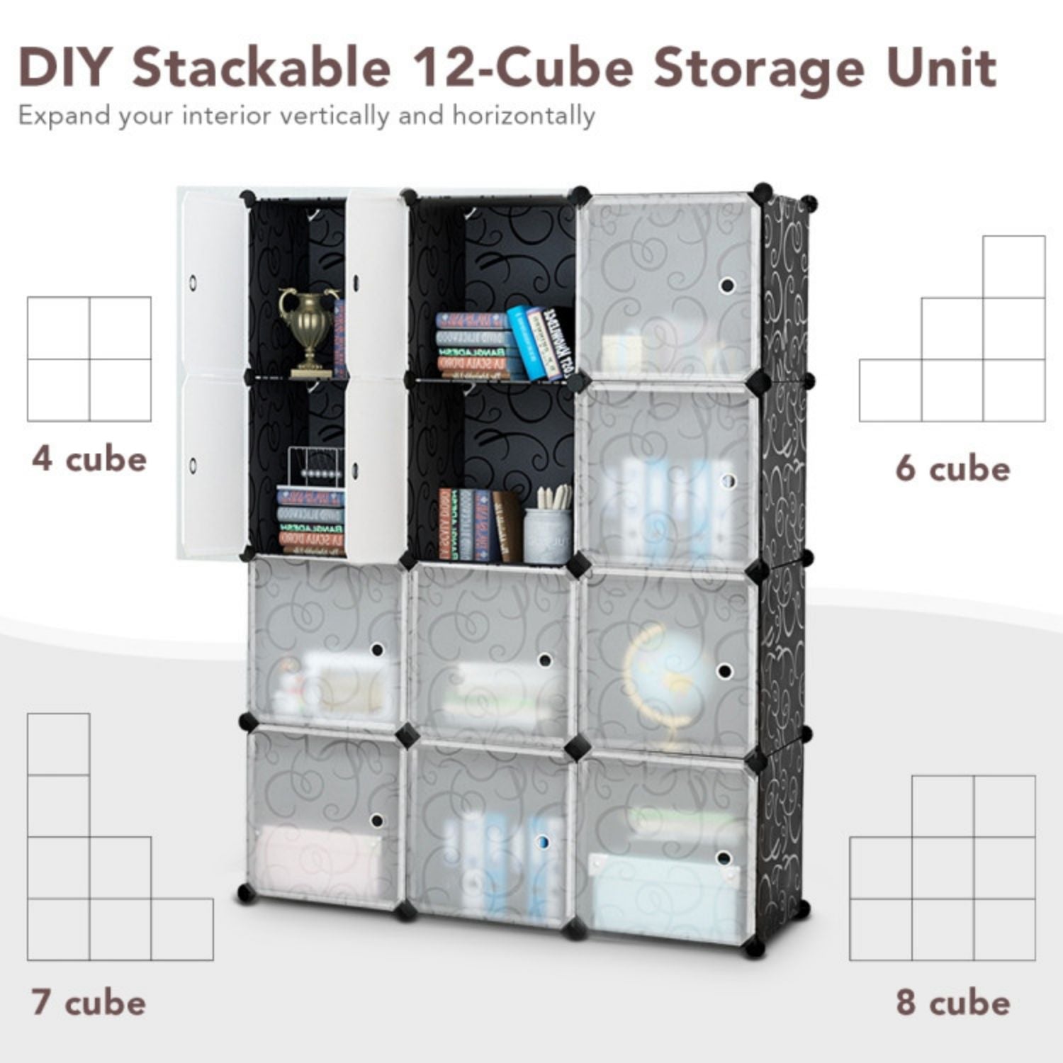 SUGIFT DIY 12 Cube Portable Closet Storage Organizer