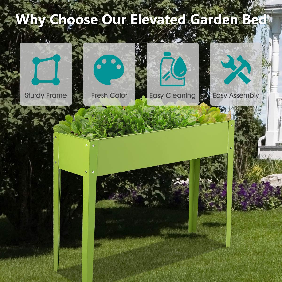 40 in. L x 13 in. W x 31.5 in. H Outdoor Elevated Garden Bed Raised Planter