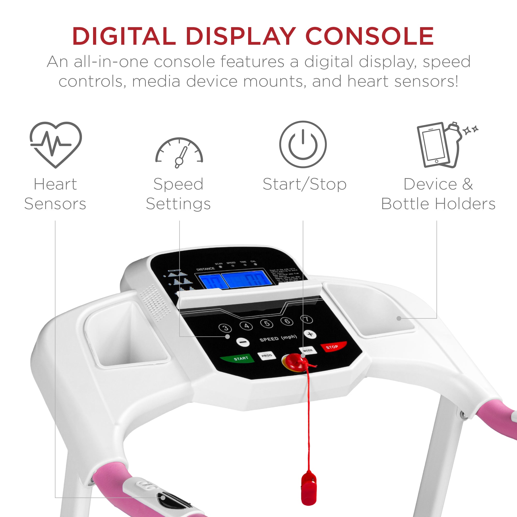 thumbnail image 2 of Gymax 800W Foldable Electric Treadmill - Indoor Running Machine With 7-Layer Belt, 220 Lbs Capacity 2 of 6
