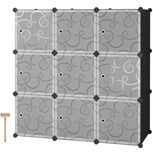 SUGIFT 9-Cube Storage Organizer Bookshelf Closet Organizer, With Door