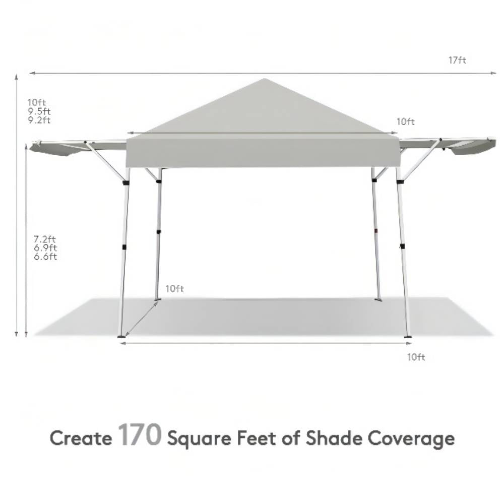 17 ft. x 10 ft. Foldable Pop Up Gazebo Canopy with Adjustable Instant Sun Shelter