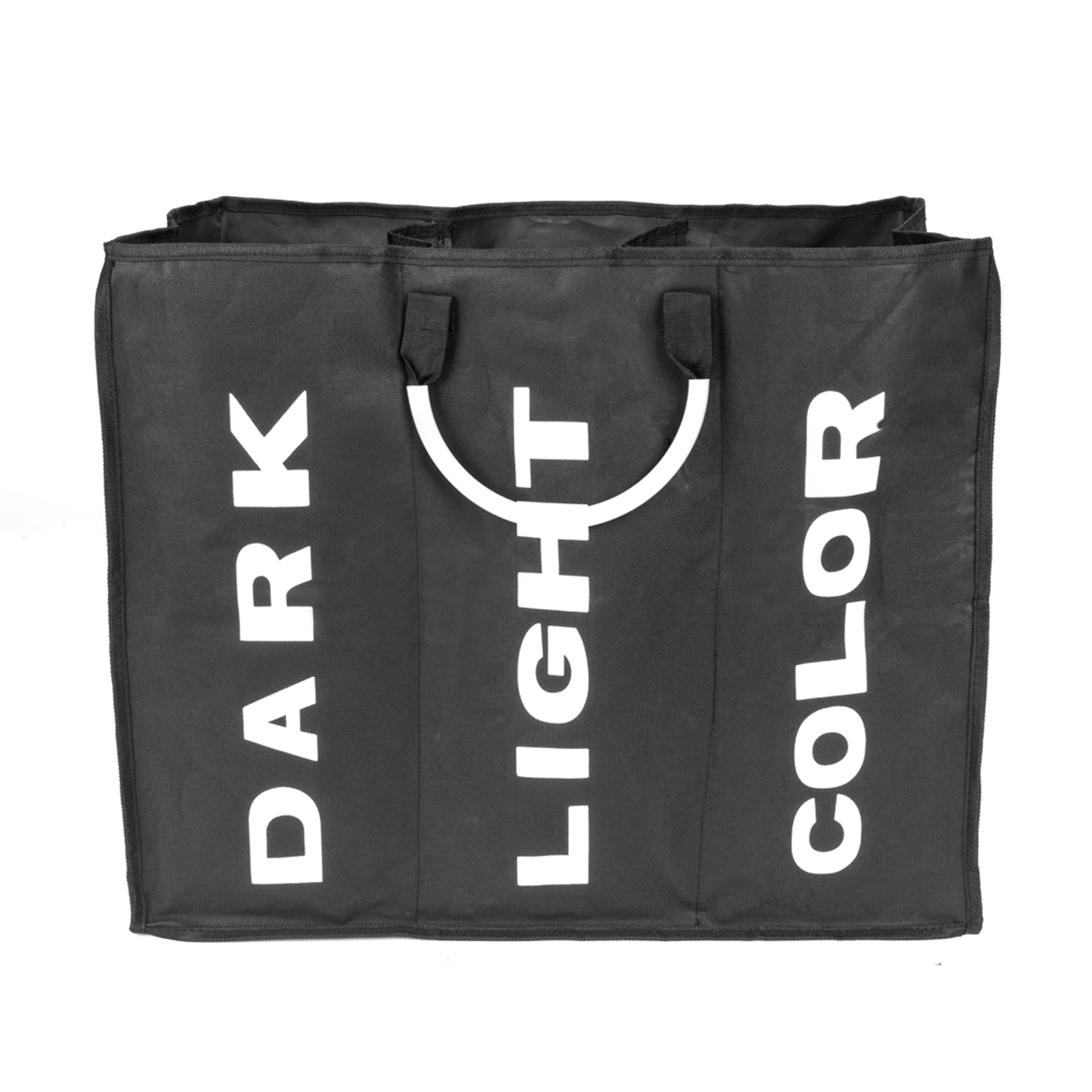 Portable Three Lattice Large Capacity Laundry Basket Black