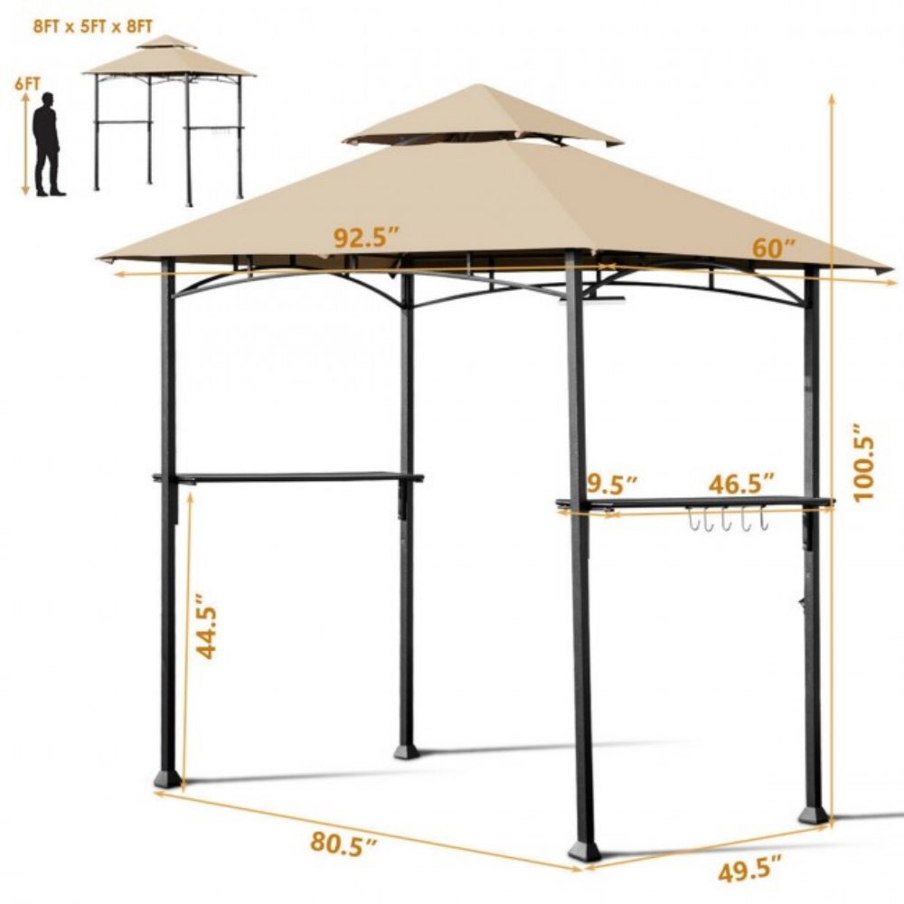 8 ft. x 5 ft. Outdoor Barbecue Grill Gazebo Canopy Tent