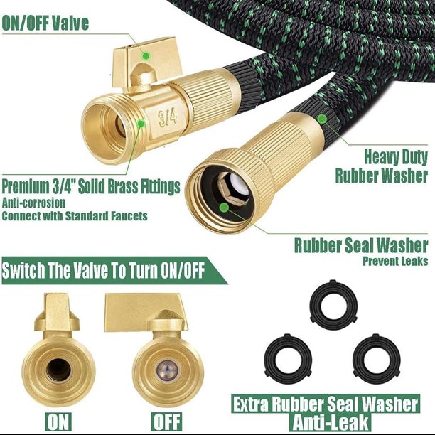 SUGIFT 100 ft Expandable Garden Hose water hose with 10 Function High