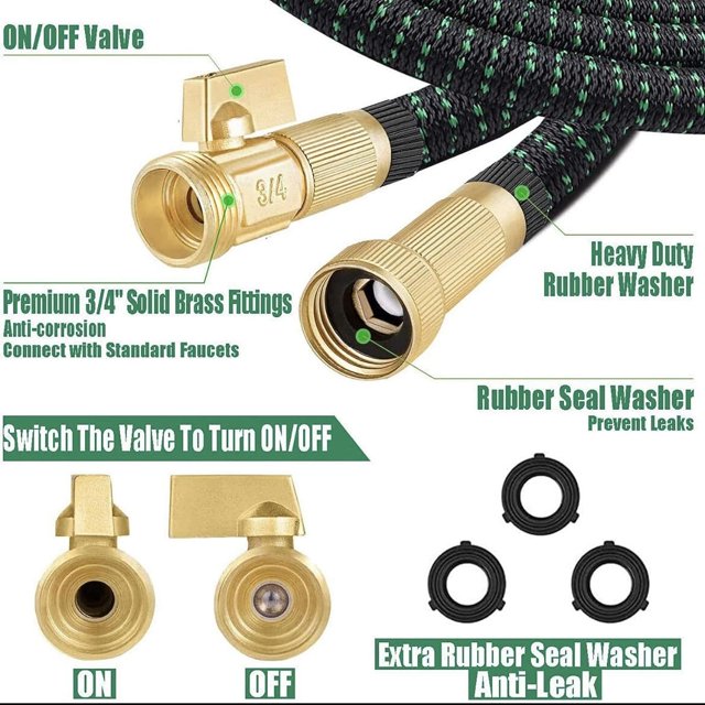 SUGIFT 50 ft Expandable Garden Hose water hose with 10 Function High