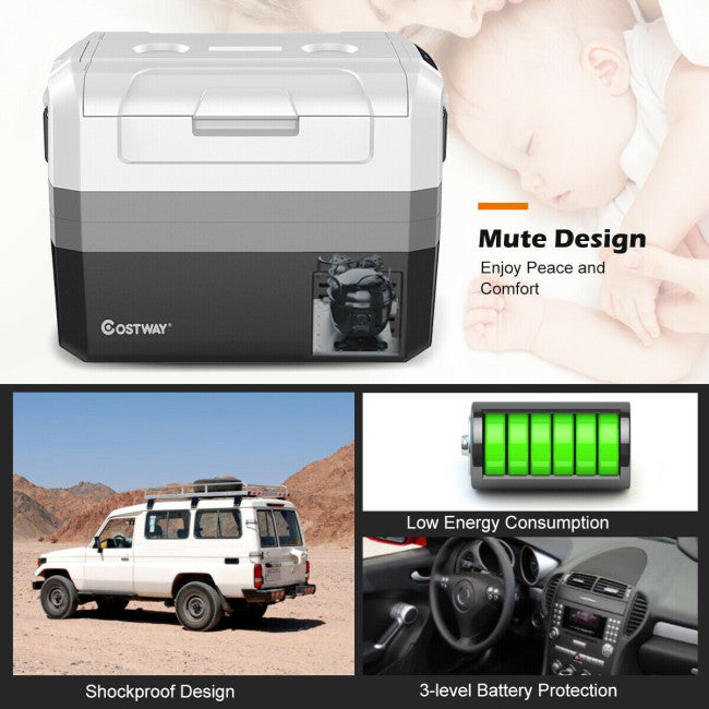 SUGIFT 58 Quart Electric Cooler with Handle,12V Portable Fridge for Vehicles Camping, Travel & Picnics