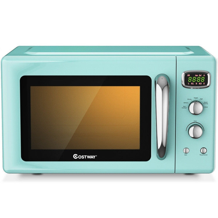 SUGIFT 0.9 Cu.ft Retro Countertop Compact Microwave Oven Green