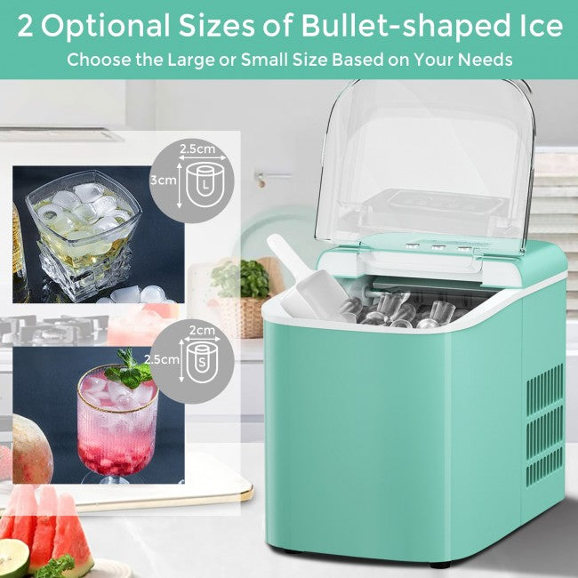 SUGIFT 26lbs Rapid Ice Maker for Countertop LCD Display£¬Ice Scoop,Green