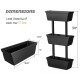 3-Tier Freestanding Vertical Black Resin Plant Stand for Gardening and Planting Use