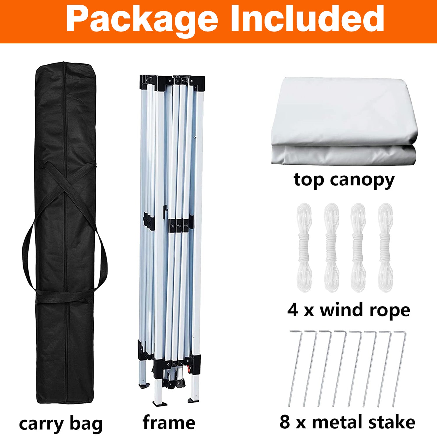 SUGIFT 10 ft. x 10 ft. White Instant Canopy Pop Up Tent with Carry Bag
